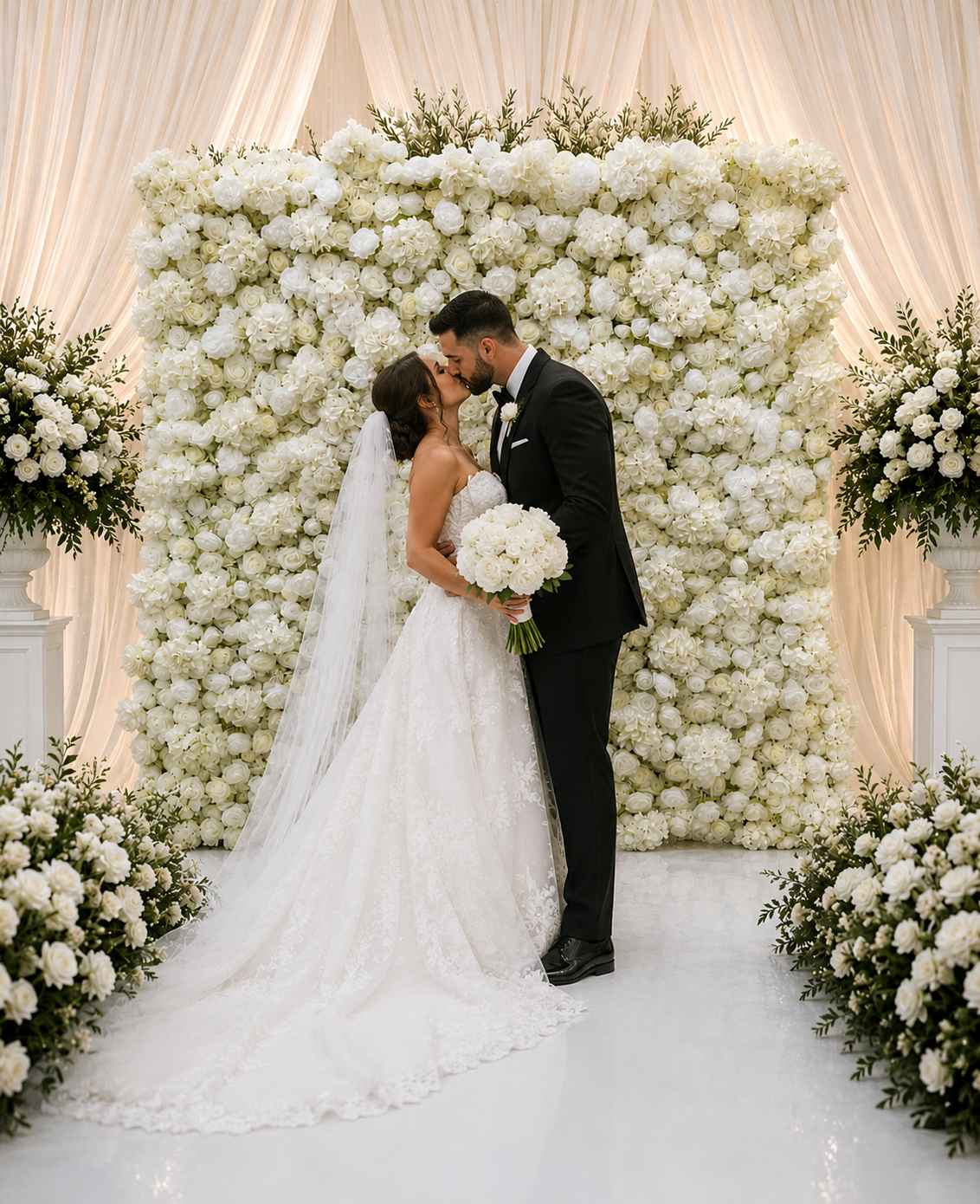 Luxury baby shower photo booth and flower wall